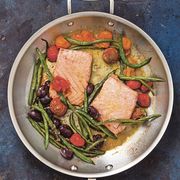 feast of seven fishes recipes   roasted salmon with tomatoes and green beans recipe