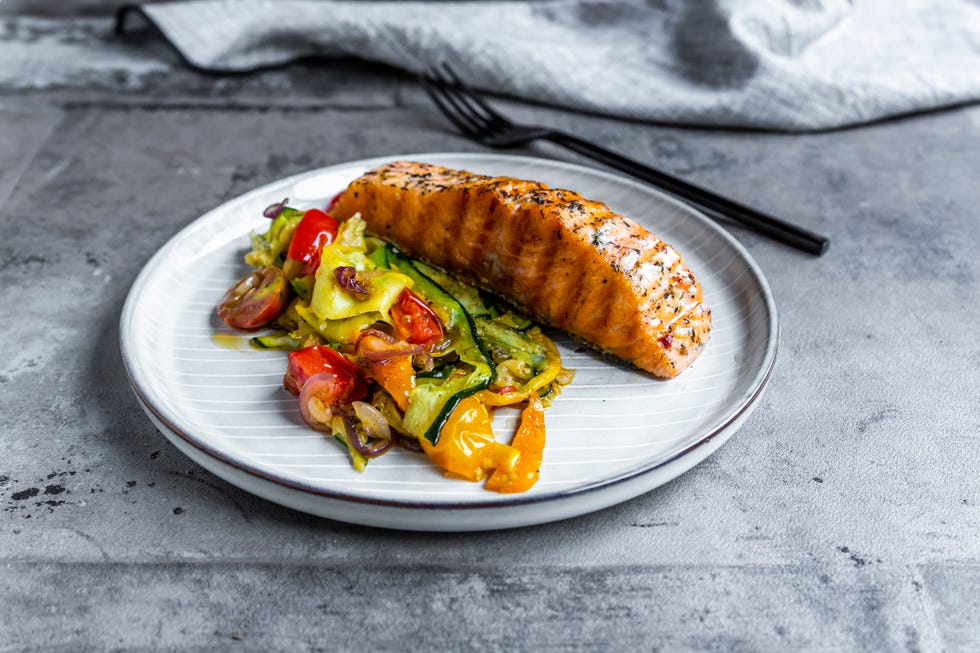 roasted salmon with vegetables