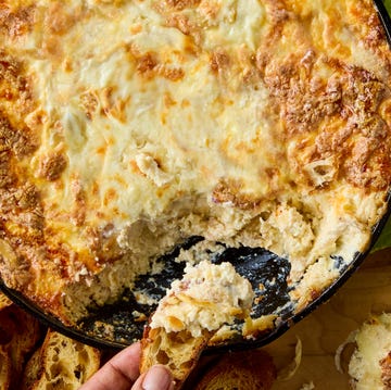 Roasted Shallot and Garlic Caesar Dip creamy baked dip with veggies and bread