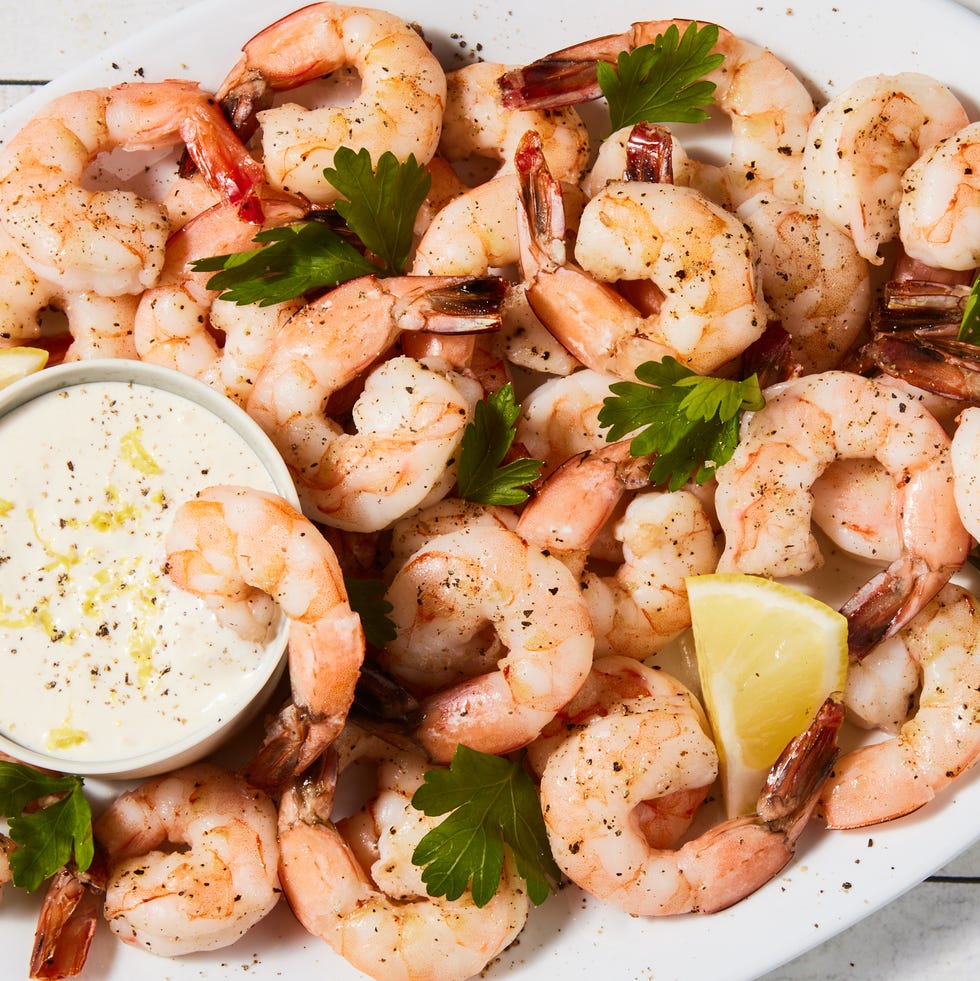 roasted shrimp cocktail with lemon horseradish aioli