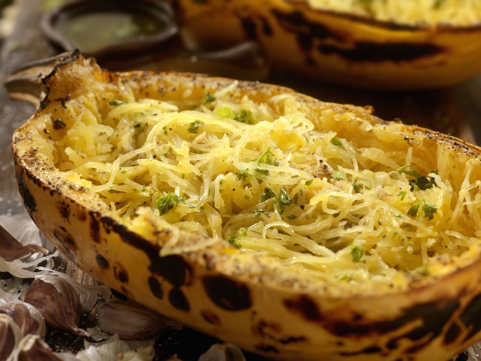 roasted spaghetti squash with garlic herb butter