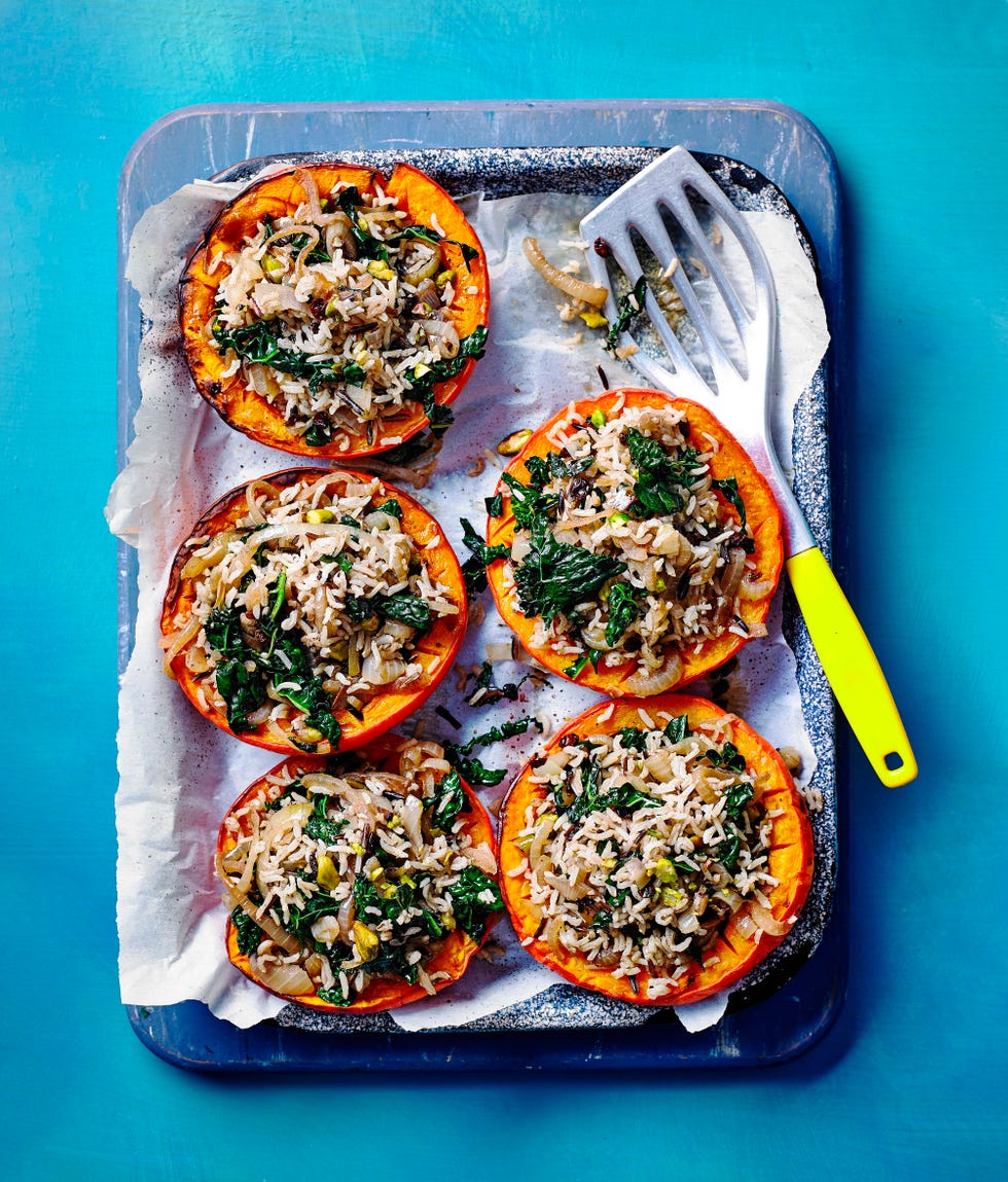 roasted squash with jewelled wild rice