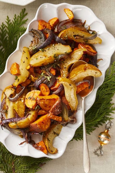 best pear recipes  roasted sweet potato, pear, and onion