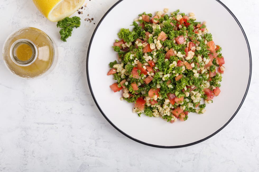 roasted tomato and tabbouleh salad