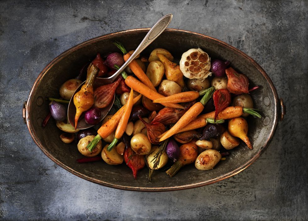 Roasted Vegetables in Copper Pot