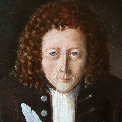 portrait painting of robert hooke