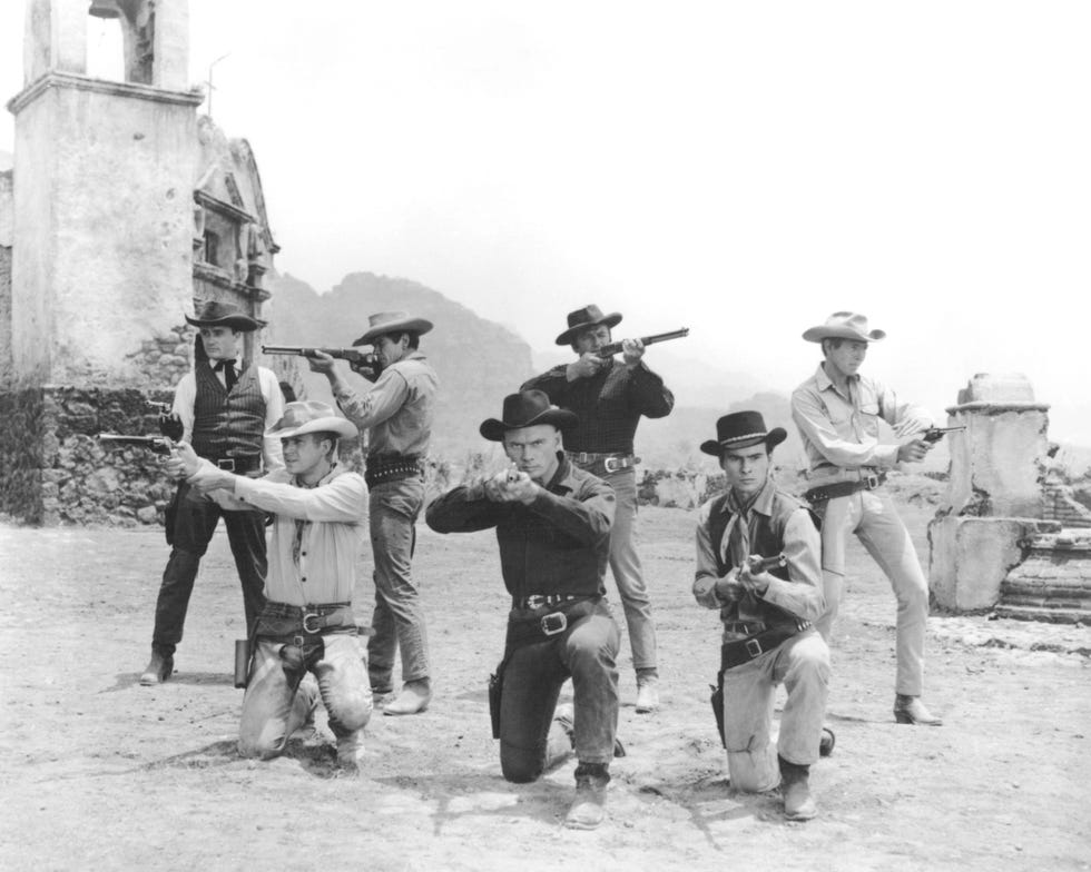 robert vaughn steve mcqueen charles bronson yul brynner brad dexter horst buchholz james coburn the magnificent seven
