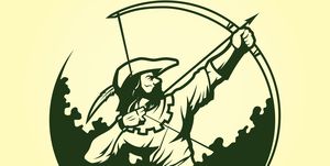 robin hood medieval archer mascot icon