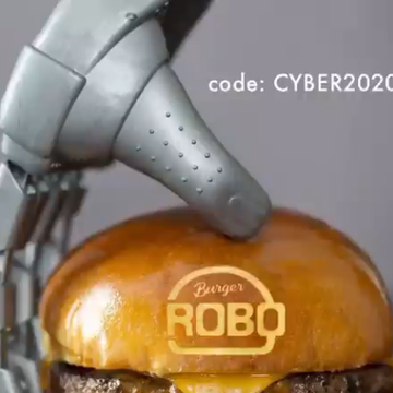 fotografía de roboburguer, la máquina que prepara hamburguesas