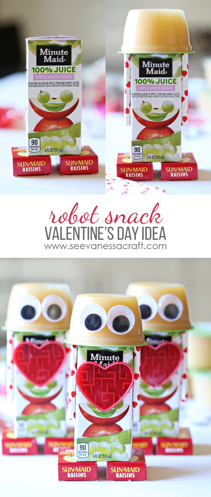 valentine's day crafts for kids robot snack