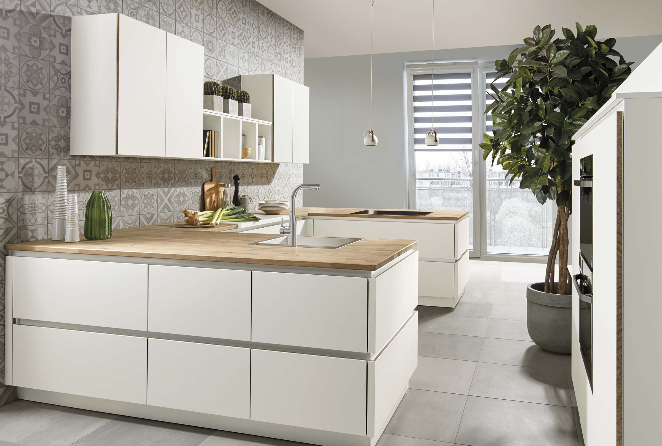 cocina moderna en u