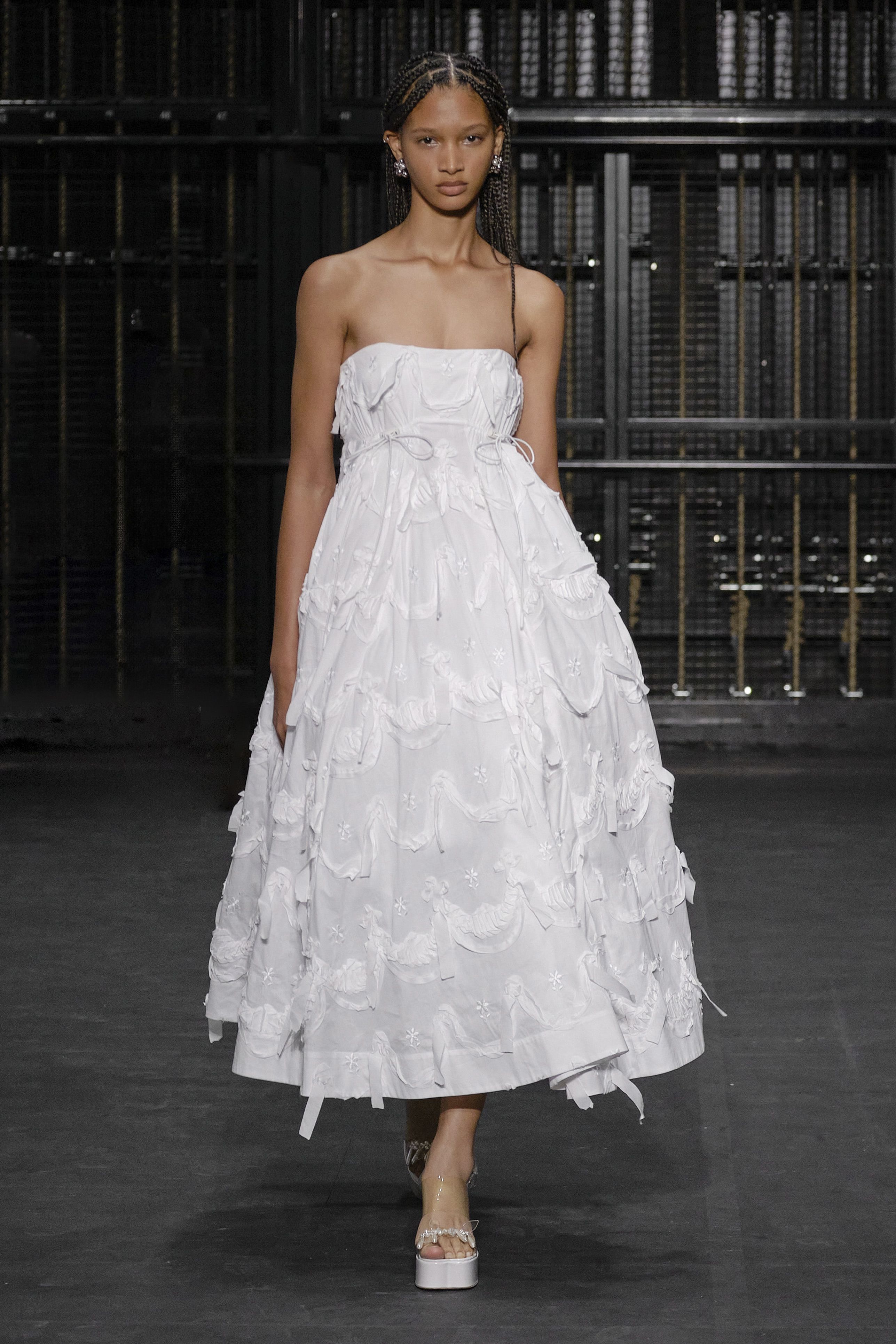 【SIMONE ROCHA】チュール&ジャージートップス Simone Rocha - Sequined zip-up tulle top Simone Rocha
