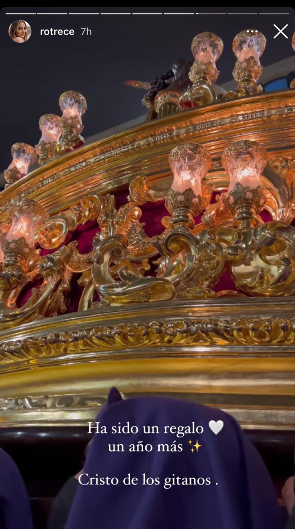 rocío flores comparte imágenes del cristo de los gitanos en la semana santa de málaga 2022