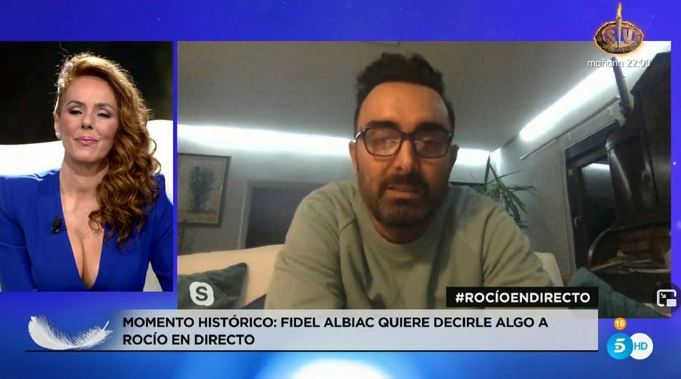 fidel albiac sorprende a rocío carrasco en el directode 'rocío, contar la verdad para seguir viva'