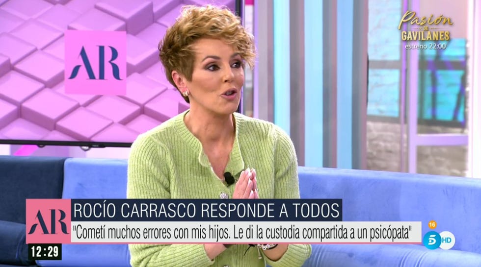 rocío carrasco vuelve a hablar de su hermana, gloria camila