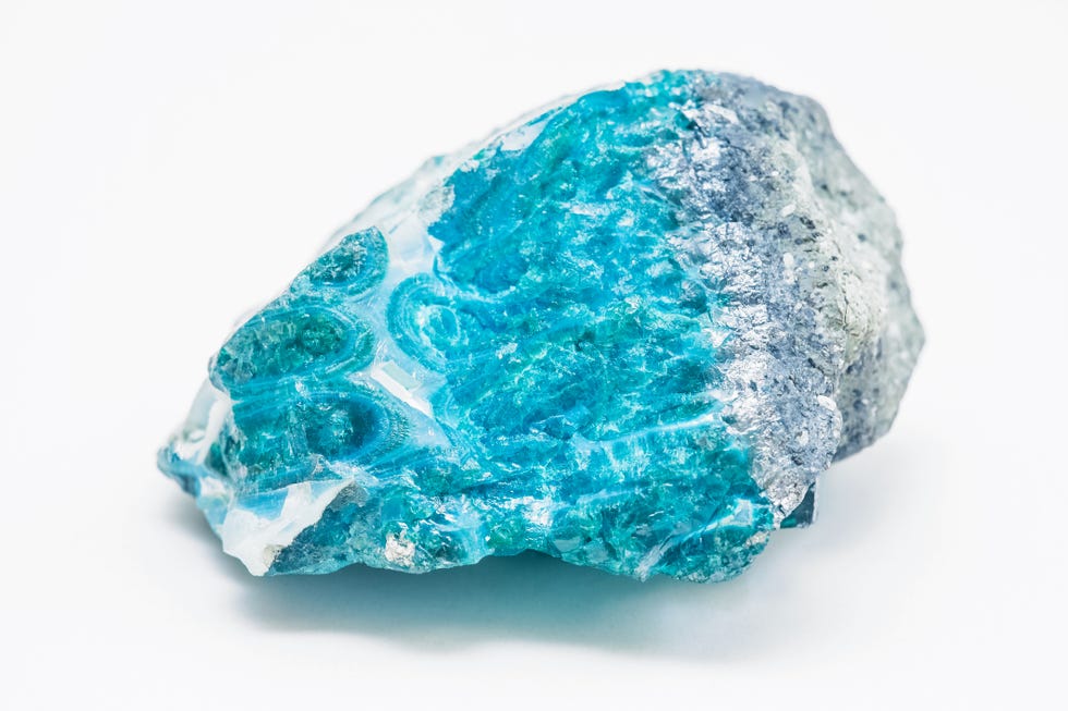 rock mineral macro photo with white background
