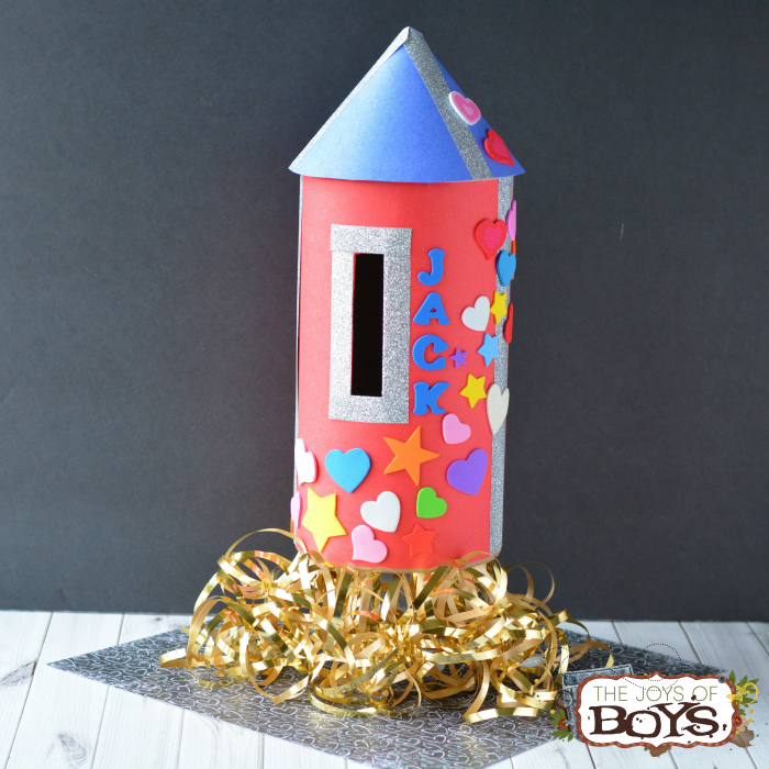 a colorful rocketshaped valentine's day box