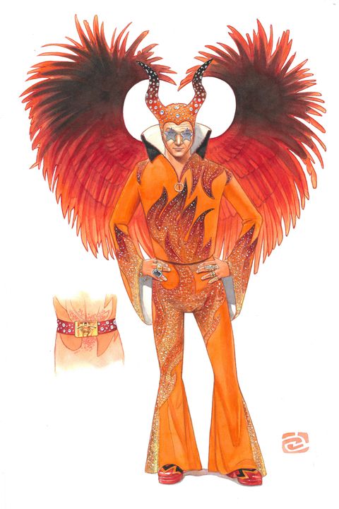Orange, Supernatural creature, Muscle, Illustration, Wing, Fictional character, Carnival, 