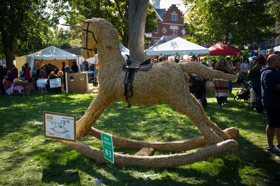 rocking horse at scarecrow festival in st charles