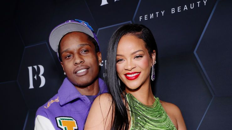 Pregnant Rihanna, A$AP Rocky match in denim at Louis Vuitton show