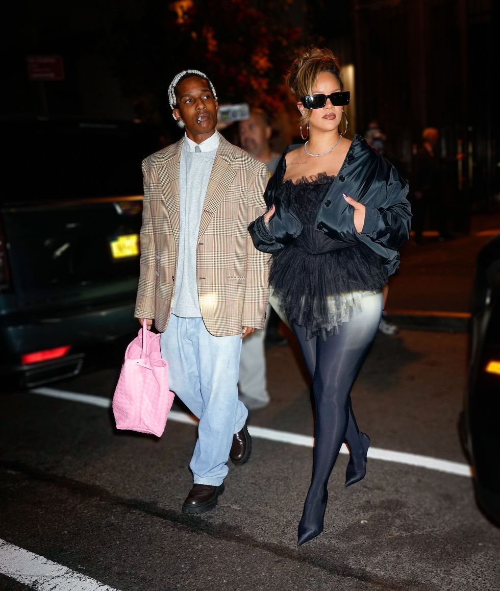 Pregnant Rihanna and A$AP Rocky Twin in Matching Denim Outfits at Louis  Vuitton Show for Paris Fashion Week