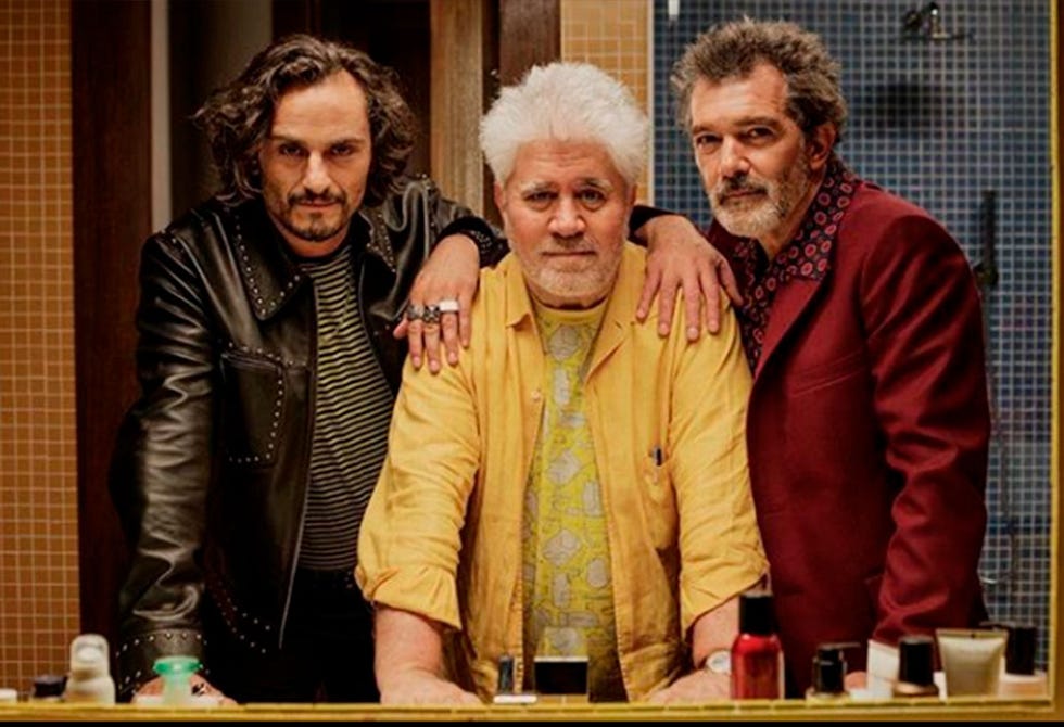 Rodaje Asier Etxeandía, Pedro Almodóvar y Antonio Banderas