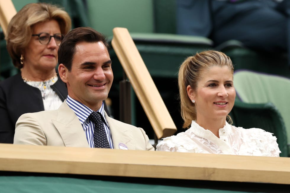 ﻿roger e mirka sugli spalti di wimbledon 2023