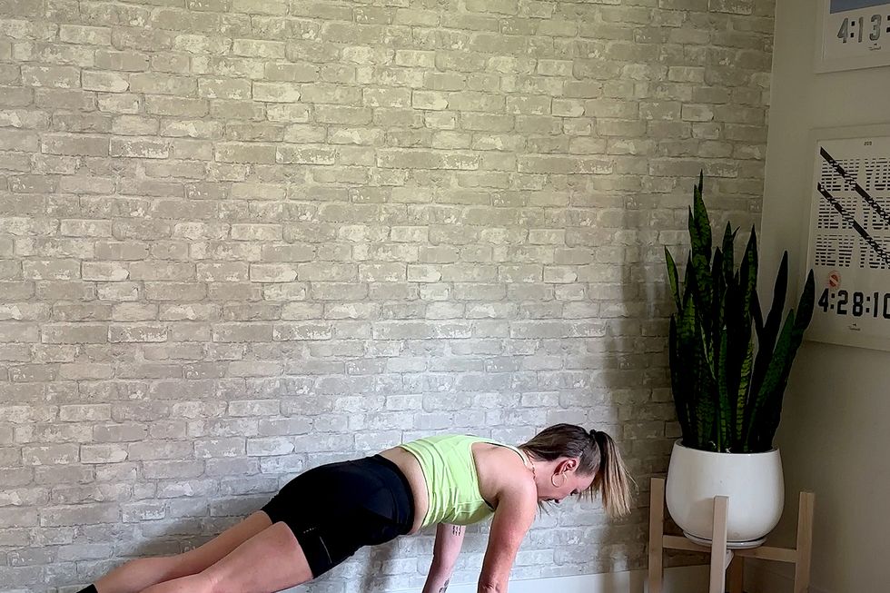 flexibility exercises, roll down to plank walk out