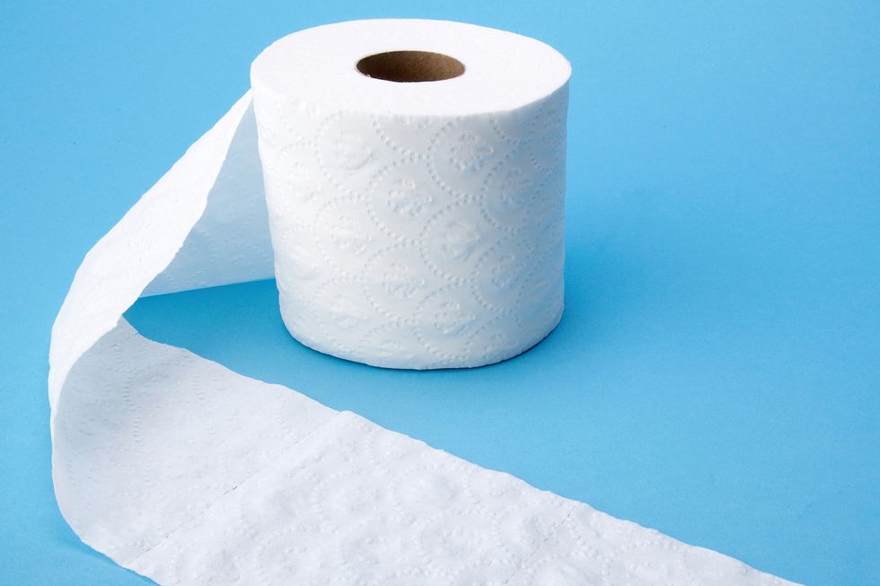 Roll of bathroom tissue unraveling