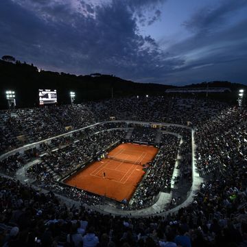 rome, italy may 13 a general view of center court during the mens singles round of 32 match between hamad medjedovic of serbia and daniil medvedev on day eight of internazionali bnl ditalia at foro italico on may 13, 2024 in rome, italy photo by mike hewittgetty images