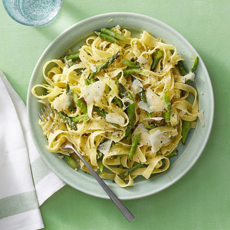 romantic dinner spring veggie pasta