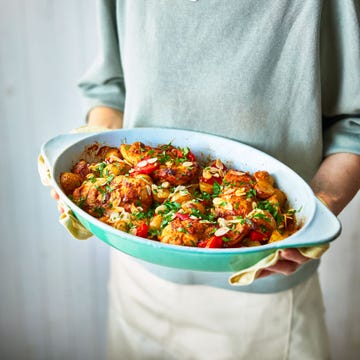 best chicken traybake recipes romesco style chicken traybake