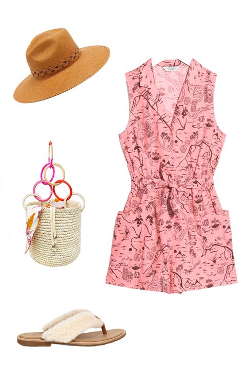 Clothing, Pink, Hat, Sun hat, Dress, Footwear, Peach, Headgear, Beige, Fedora, 
