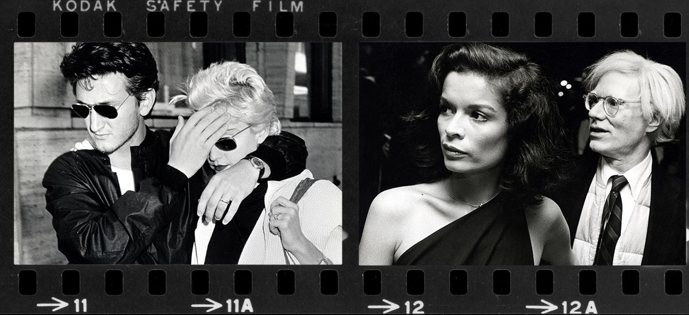 Sean Penn and Madonna 1986 (left) Bianca Jagger and Andy Warhol 1978 (right).