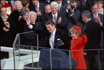 president ronald reagan at his first inauguration ceremony in washington, dc, on january 20, 1981 photo by joe mcnallygetty images