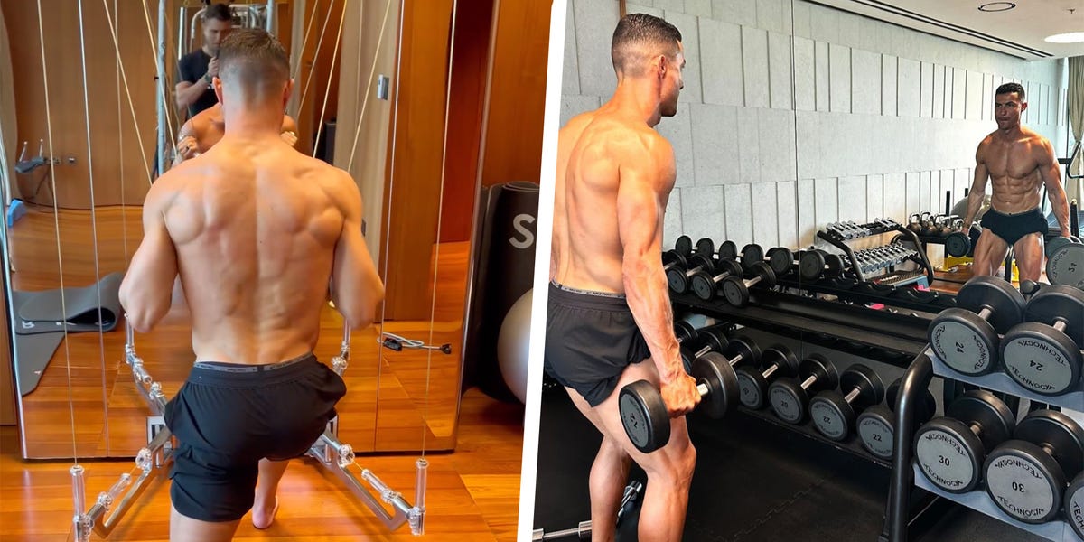 Topless Cristiano Ronaldo Shows Off His Incredible Back Muscles