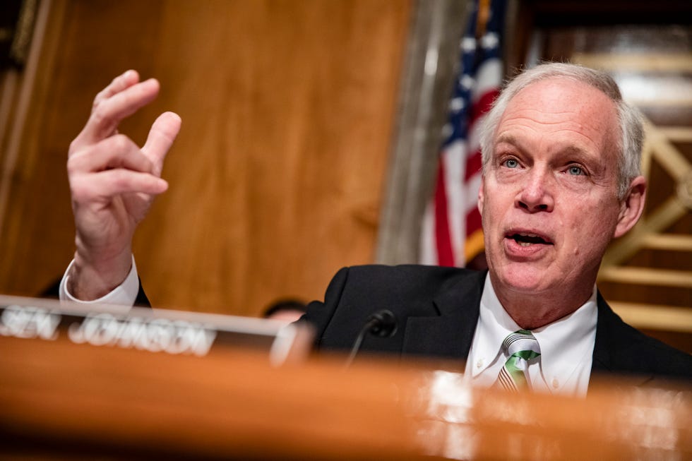 washington, dc   march 05 chairman ron johnson r wi speaks at the start of a senate homeland security committee hearing on the governments response to the novel coronavirus covid 19 outbreak on march 5, 2020 in washington, dc covid 19 has taken hold in the united states and national and local governments are rushing to contain the virus and to find a cure photo by samuel corumgetty images  local caption  ron johnson