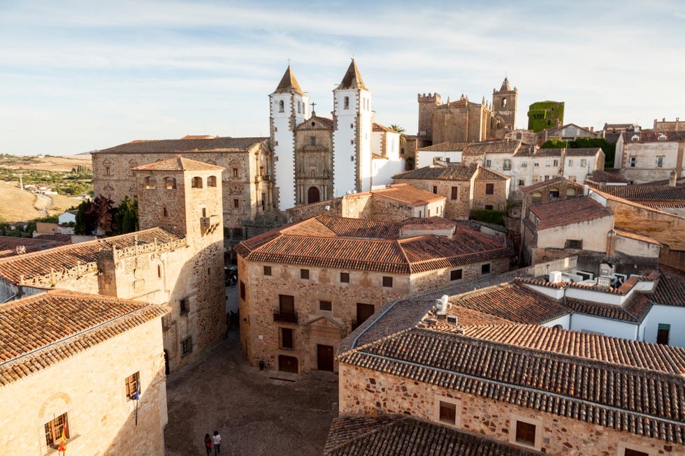 rooftops of old town of caceres