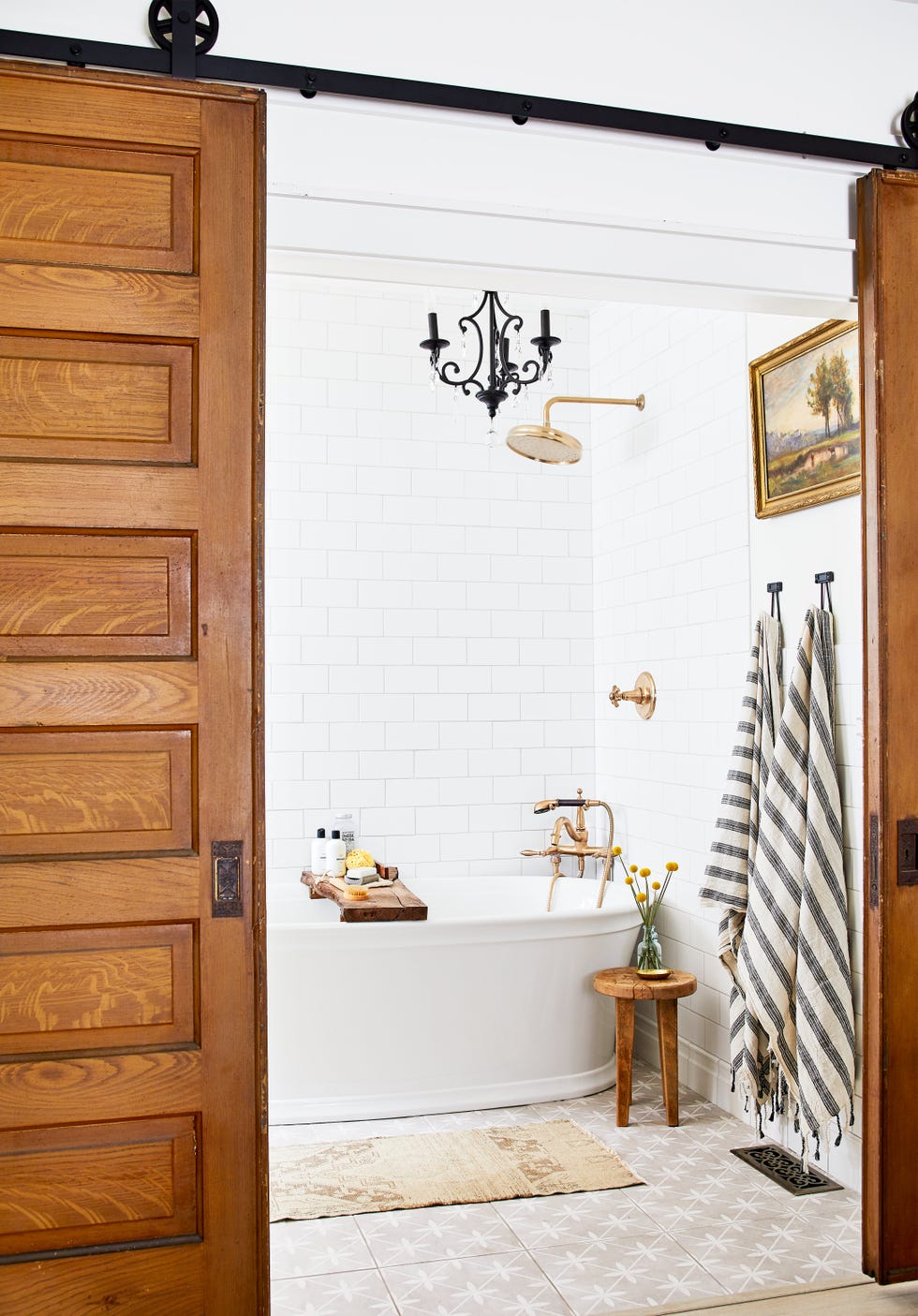 sliding doors into a bathroom