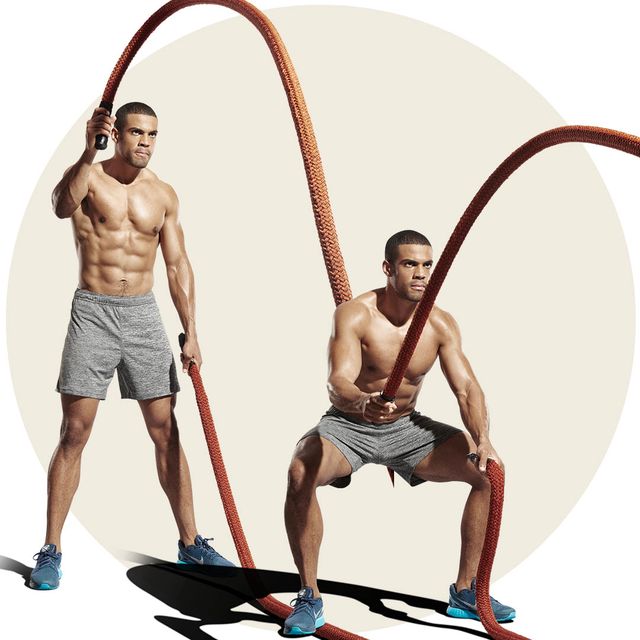 battle rope workout one ar alternate wave