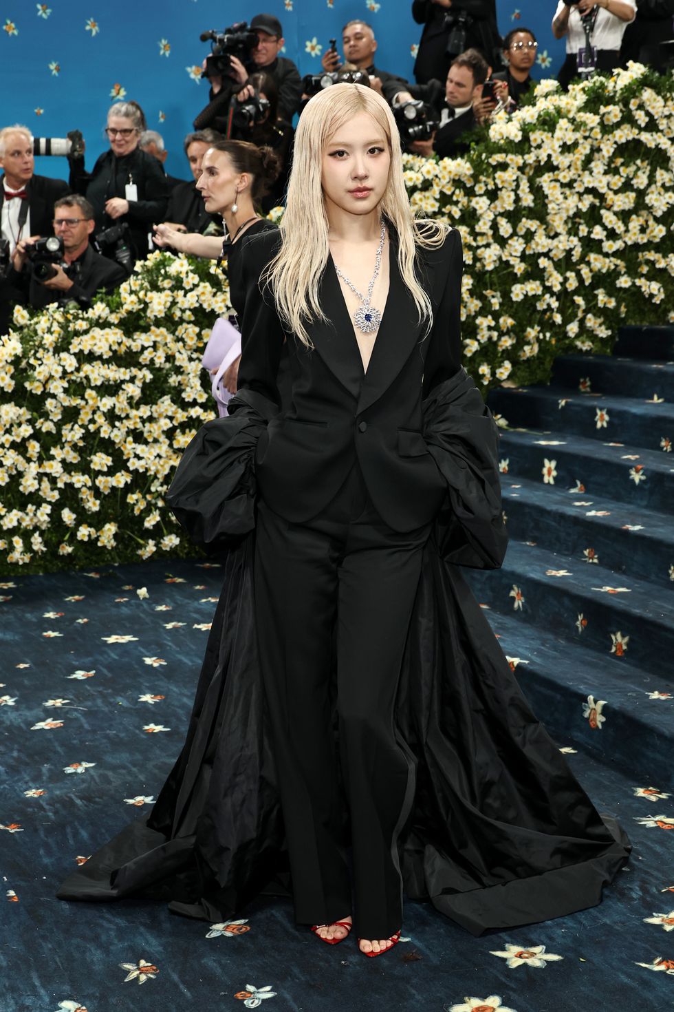 the 2025 met gala celebrating "superfine: tailoring black style" arrivals