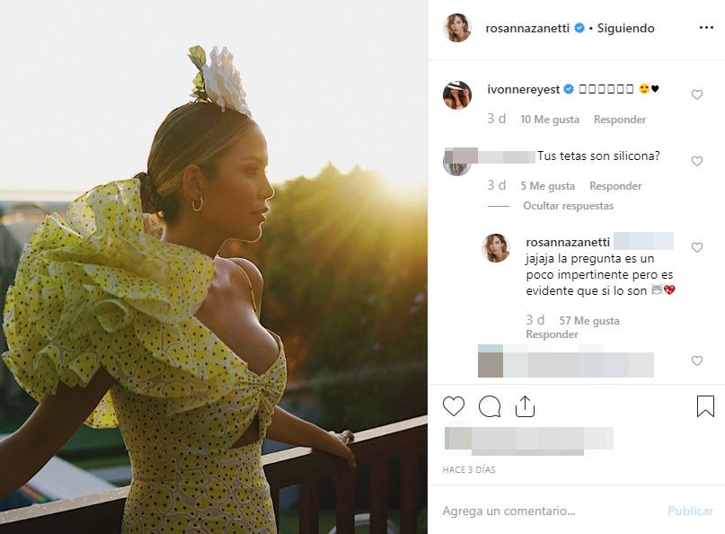 Rosanna Zanetti aclara si sus pechos son naturales o no