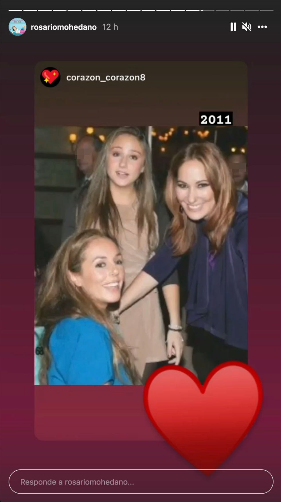 la hija de rosa benito demuestra la relación entre su prima y la hija de ésta con una foto del pasado