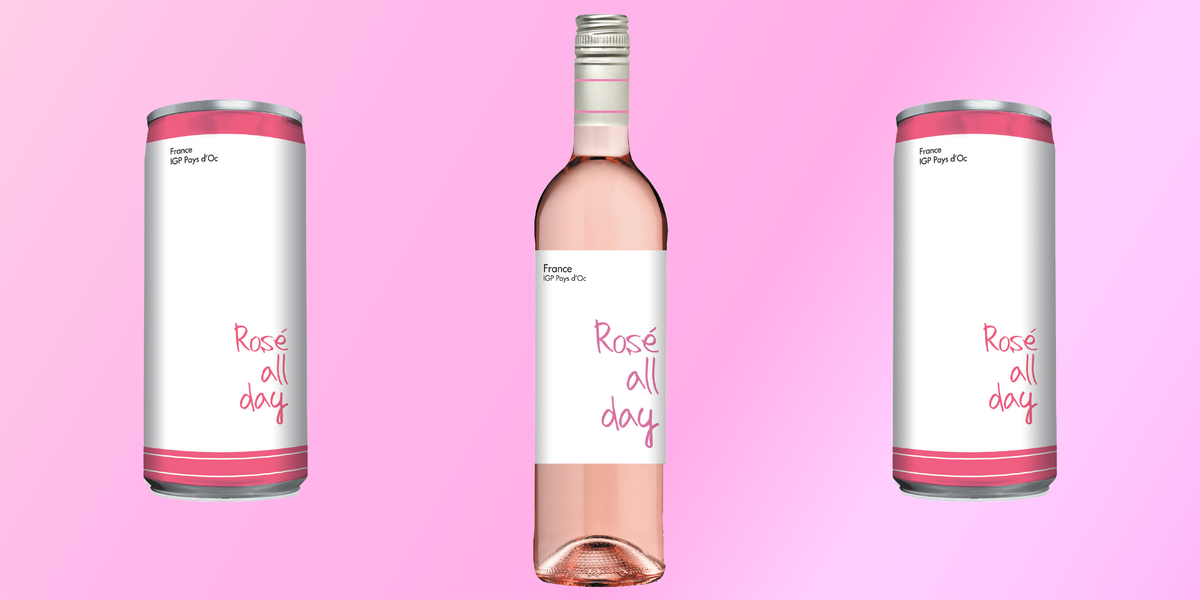 Rosé Wine Glass Patterned Koozie — Rosé All Day by Rosé Season