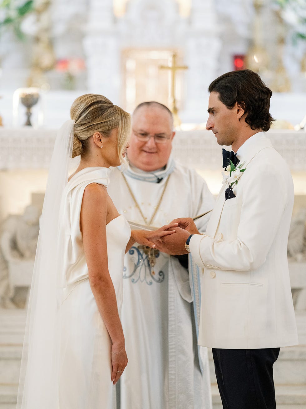 couple exchanging vows during a wedding ceremony