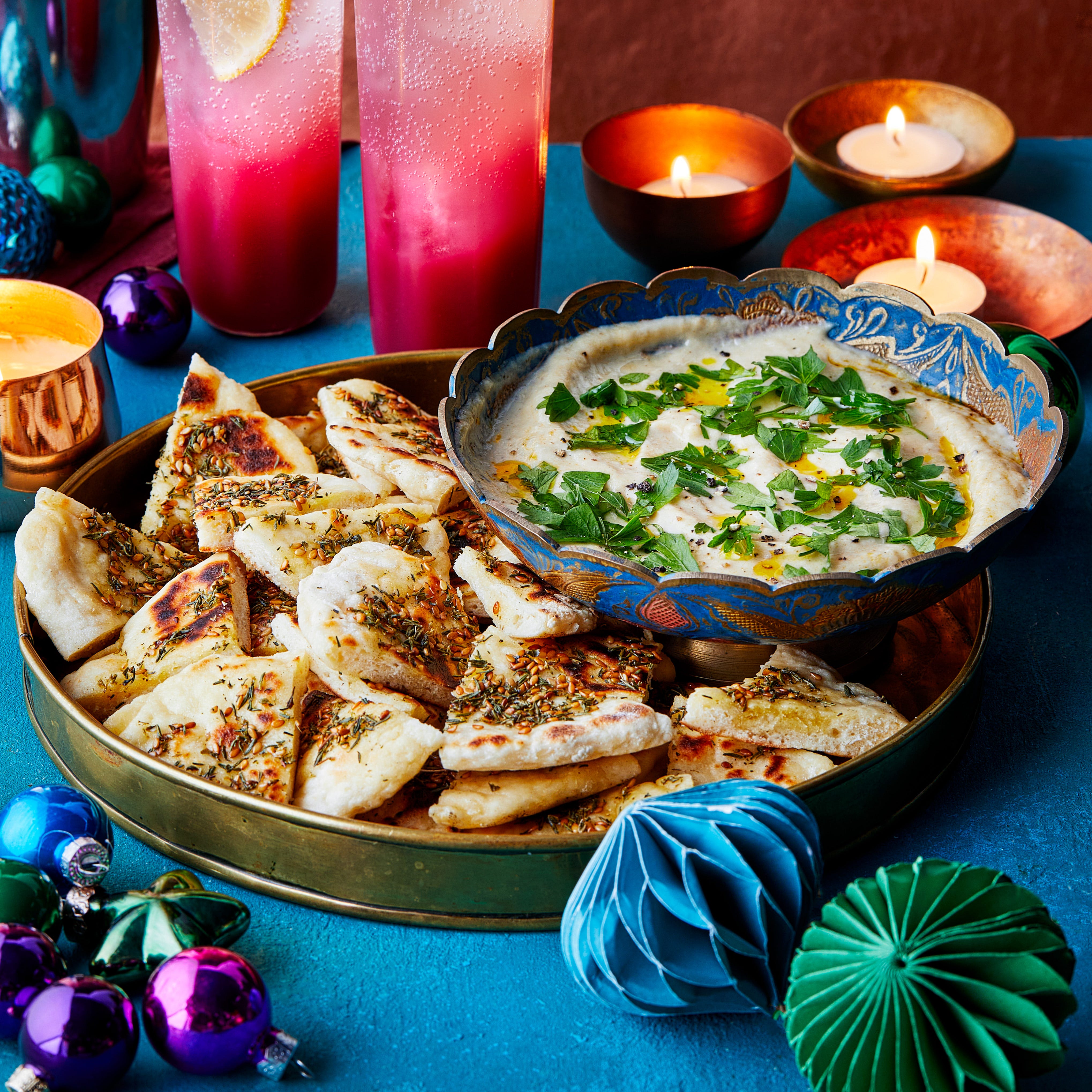 baba ghanoush with zarsquoatar flatbreads