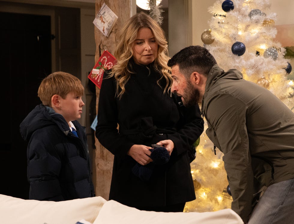 ross baron, moses, charity dingle, emmerdale