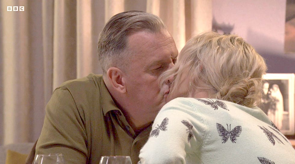 harvey and kathy kiss in eastenders