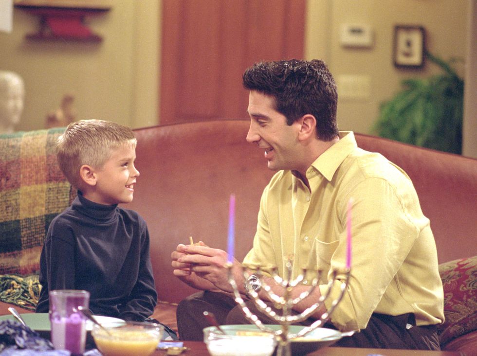 385848 23 actors cole mitchell sprouse big daddy as ben and david schwimmer as ross geller star in nbcs comedy series friends episode the one with the holiday armadillo ross has ben for the holidays and decides that this season, they will celebrate chanukah instead of christmas photo by warner bros television