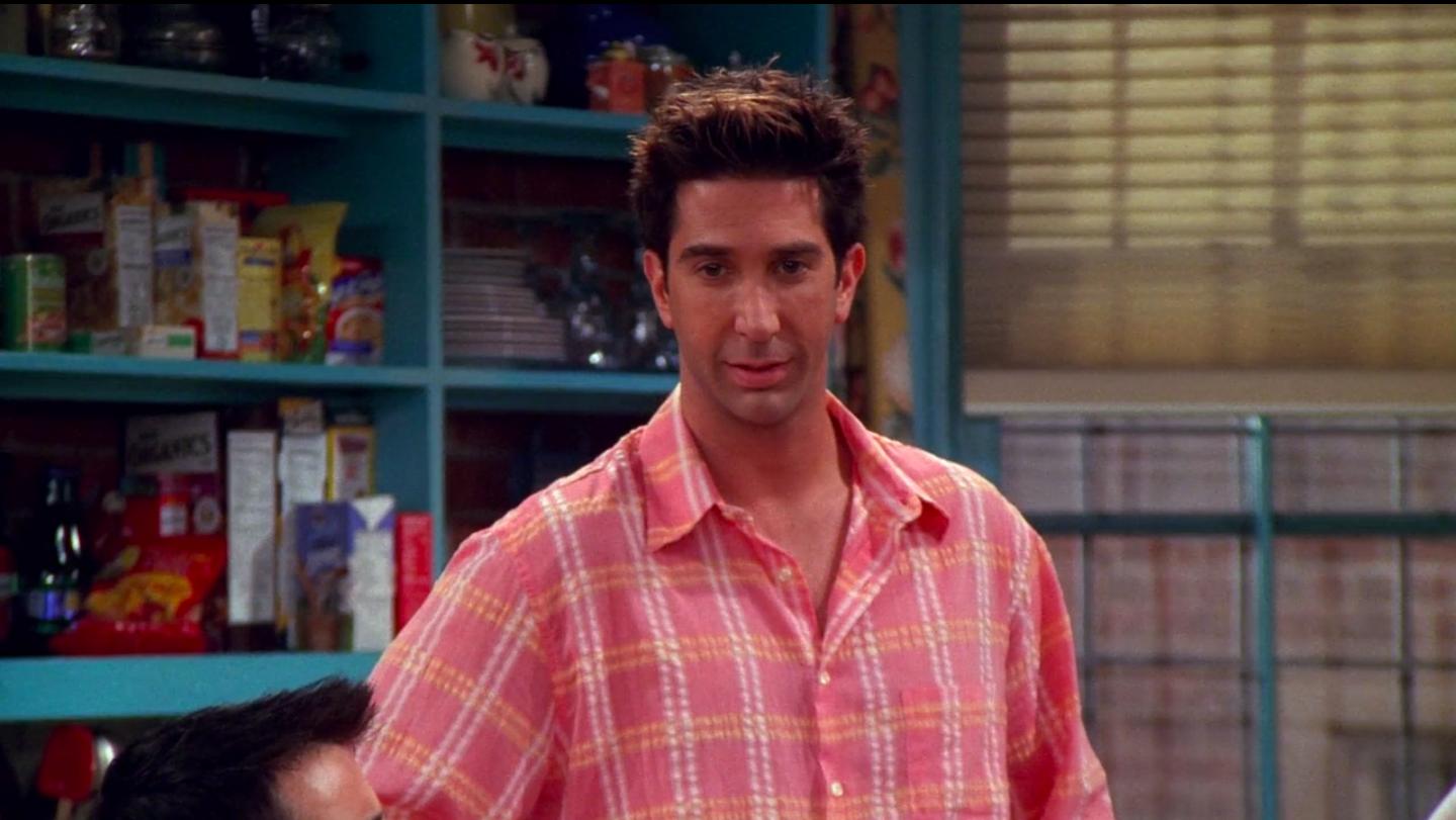 David Schwimmer as Ross in Friends season 8 'The One with the Red Sweater'